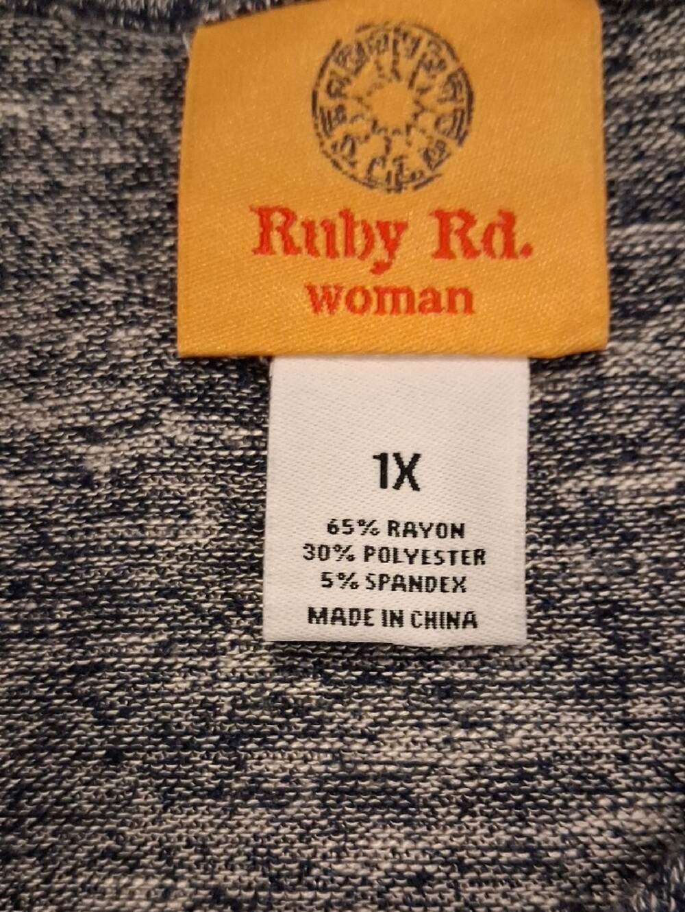 Ruby Rd. Blue & White Embroidered V-Neck Tunic Size 1xlarge - Picture 4 of 4